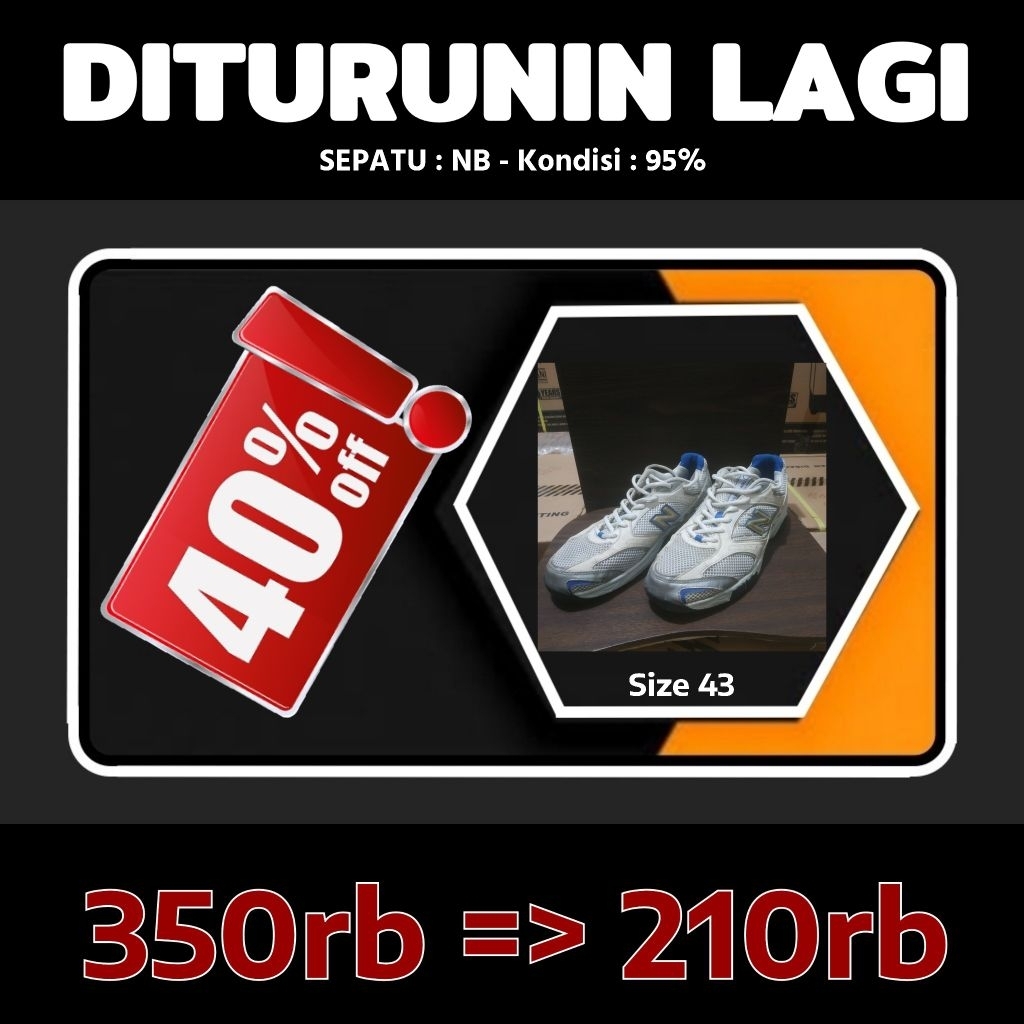 Sepatu bekas pakai pribadi size 43