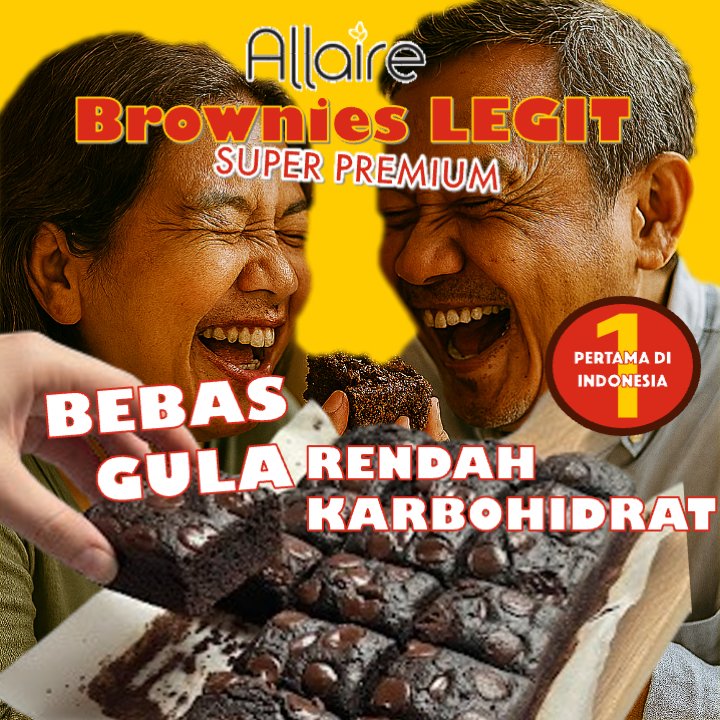 Kue Brownies Panggang fudgy Bebas Gula / Sugar Free Rendah Karbo/Low carb Rasa Brownies Sultan Karbo