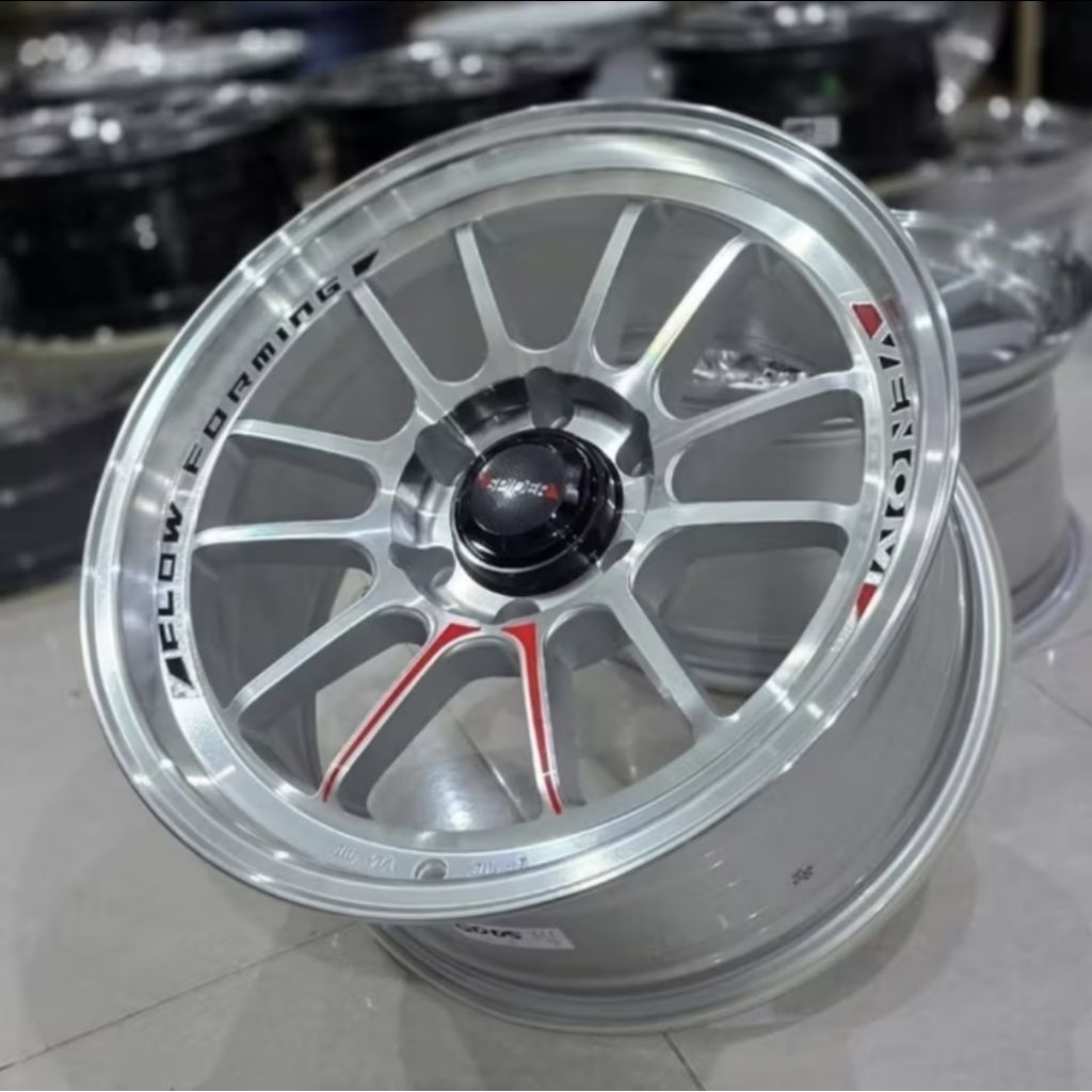 venom 5 ring 18 baut 6 high silver polish, velg mobil pajero fortuner hilux strada triton dll