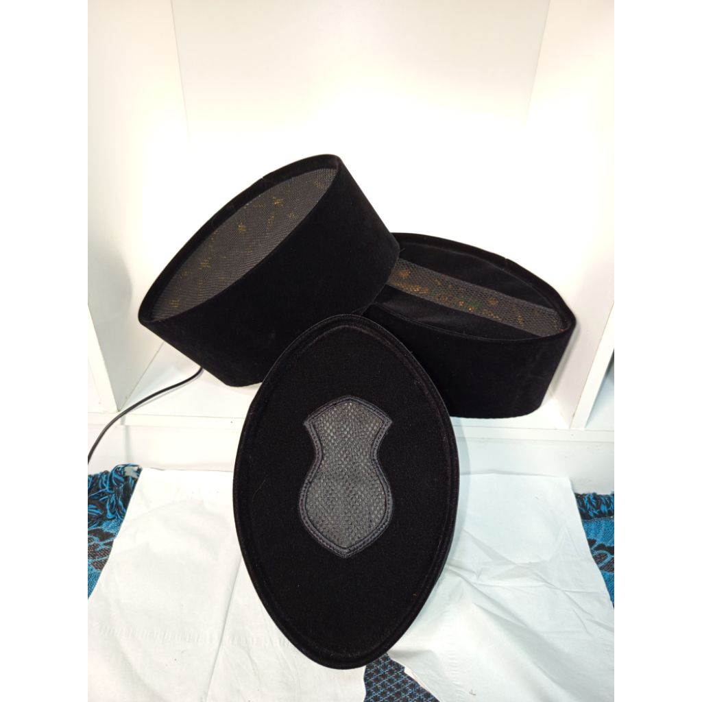 Peci Songkok Kopiah COSTUM AC TEROMPAH, AC FULL AC, AC TENGAH  COSTUM AC Hitam Polos Dewasa Anak Lak