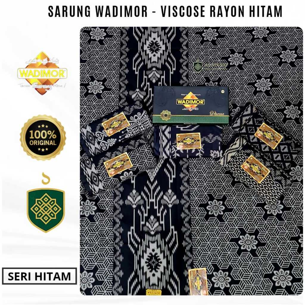 Sarung Wadimor Tenun Viscose Rayon Hitam