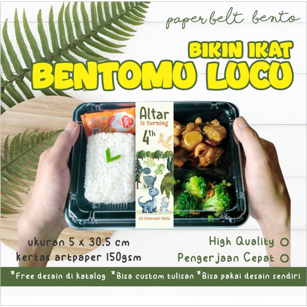 PAPER BELT BENTO / KOTAK NASI ULTAH / PENGIKAT HAMPERS / SABUK / ROLLER