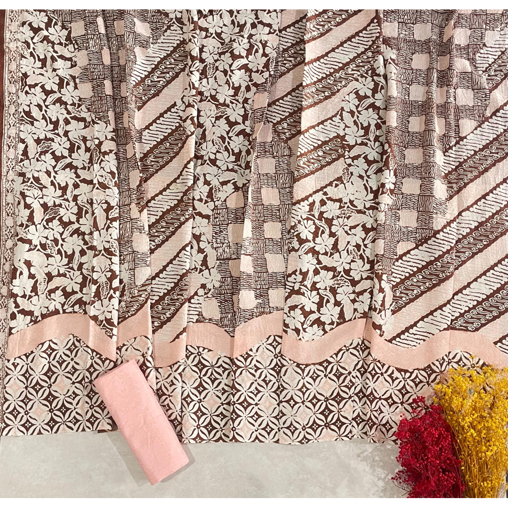 kain batik doby cap pastel pulauan set dobby polos / dobi puloan
