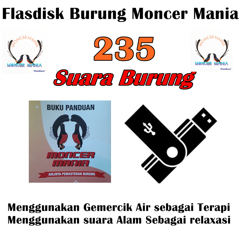Usb Flashdisk Mp3 Burung Moncer Mania  –235 Isian Suara Burung Lengkap & Jernih untuk Masteran