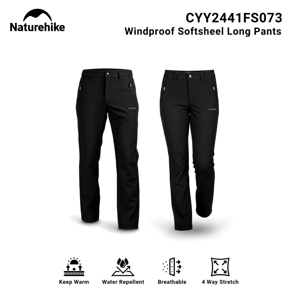 CELANA PANJANG SOFTSHELL NATUREHIKE CYY2441FS073 CYY2441FS074 WINDPROOF SOFT SHELL LONG PANTS WOMEN 