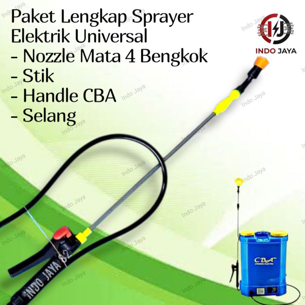 Paket Lengkap Tangki Semprot Elektrik Stik Genggam Selang Nozzle Kabut