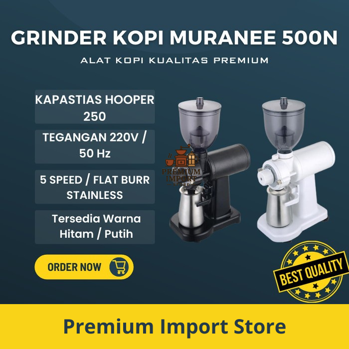 Grinder Kopi Elektrik Muranee Kuis Coffe Bean Grinder 500N