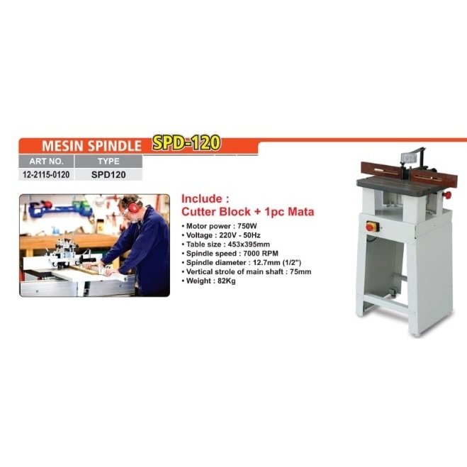 ALDO SPD-120 Mesin Spindle Duduk Meja Wood Shaper Mesin Profil Kayu