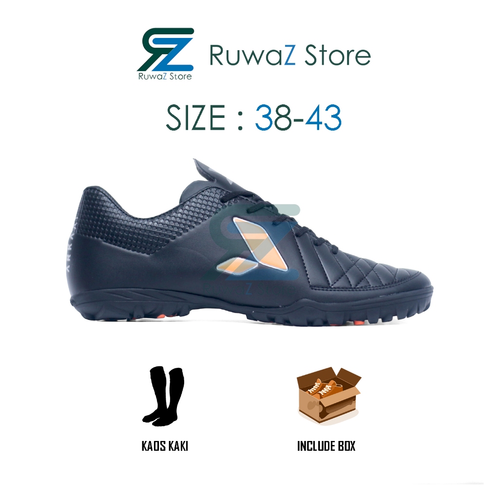 707001 (Bayar Di Tempat) COD SEPATU FUTSAL MINI SOCCER PRIA TIEMPO HITAM SOL KARET MENTAH BUNYI CITC