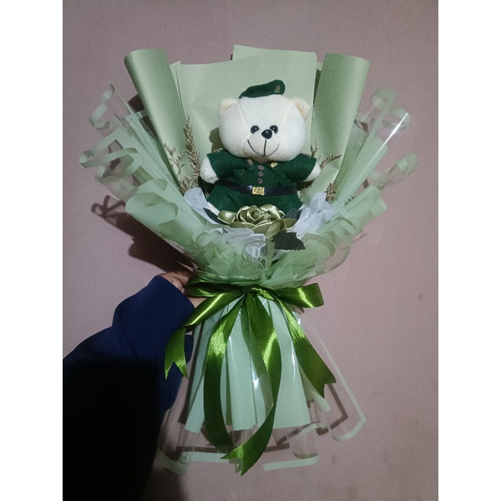 Buket Boneka wisuda/ Boneka TNI/Boneka Polisi