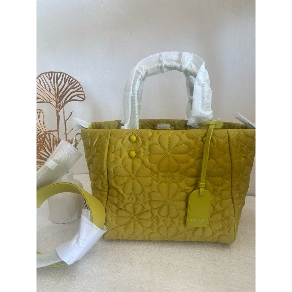 Tas Kate Spade Tilly Small Quilted Tote Bag Olivine AUTHENTIC