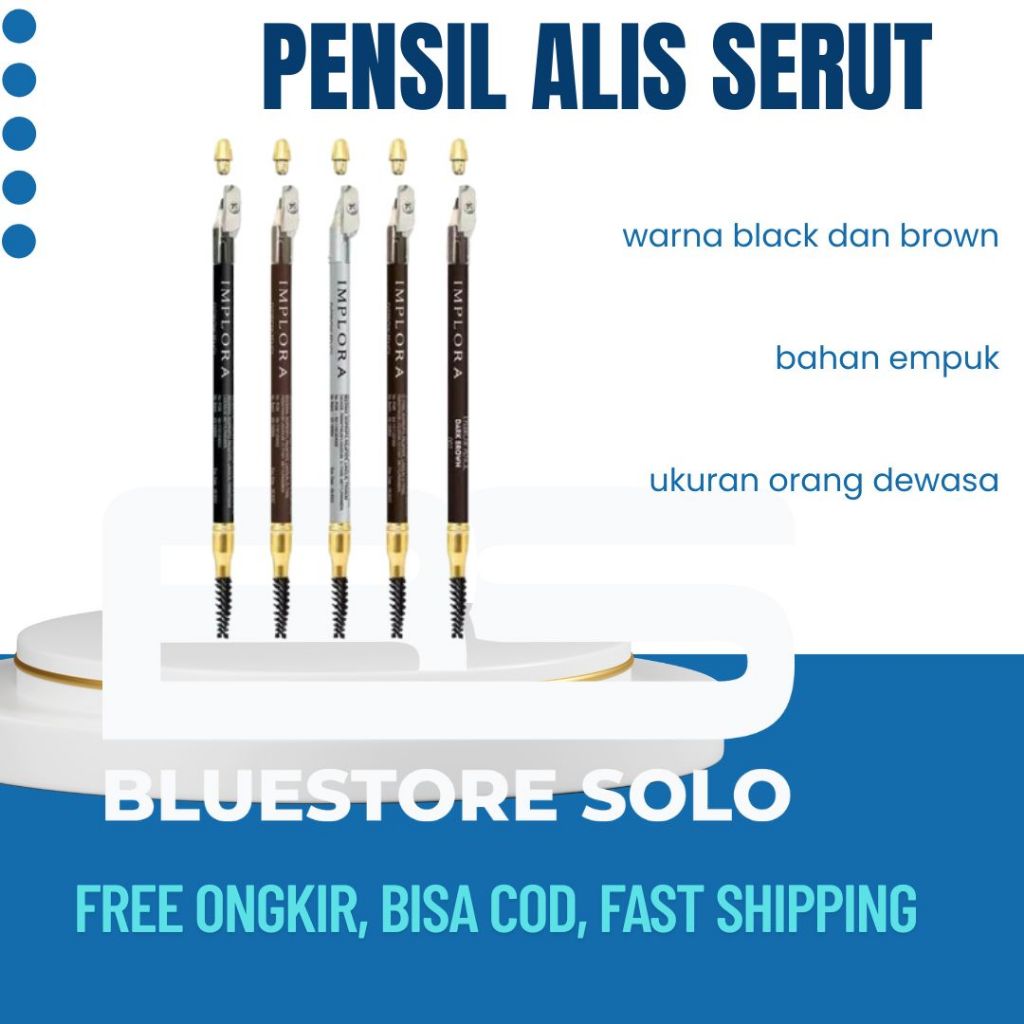 Pensil Alis Serut Pensil Eyebrow Pencil Hitam Coklat Alat Pembuat Alis