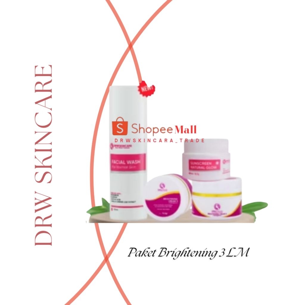 Paket Brightening 3 LM DRW Skincare – Mencerahkan Wajah, Mengatasi Kusam, Glowing Cerah Sehat | Faci