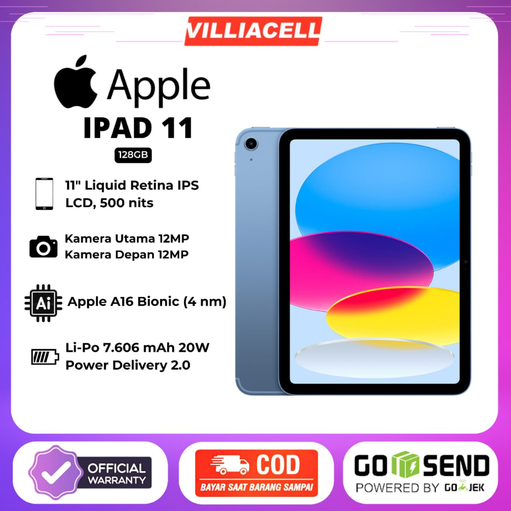 APPLE IPAD 11 128GB GARANSI RESMI - IBOX
