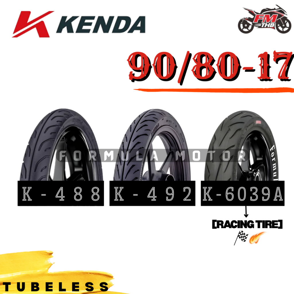 Ban Kenda 90/80-17 Tubeless - Ban Motor Ring 14 Tubles (Pilih Tipe)