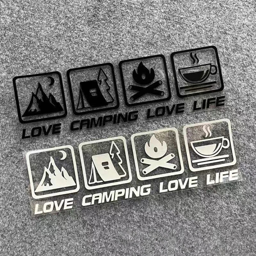 Stiker Mobil Berkemah CANPING LOVE LIFE Petualangan Api Unggun Dekorasi Bodi Sepeda Motor Stiker Kop
