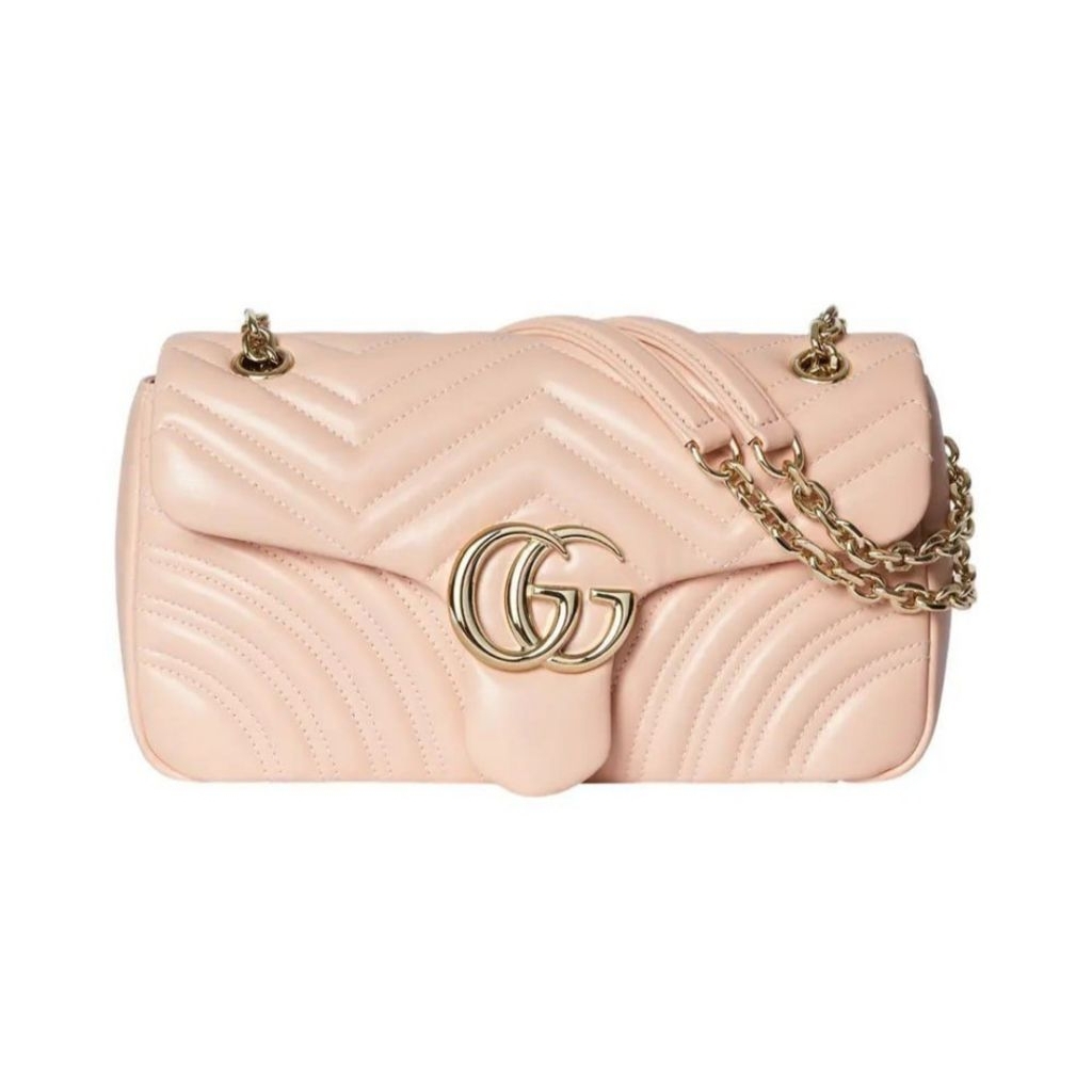 Tas Wanita Marmont Medium Back Pocket Shoulder Bag Pale Pink