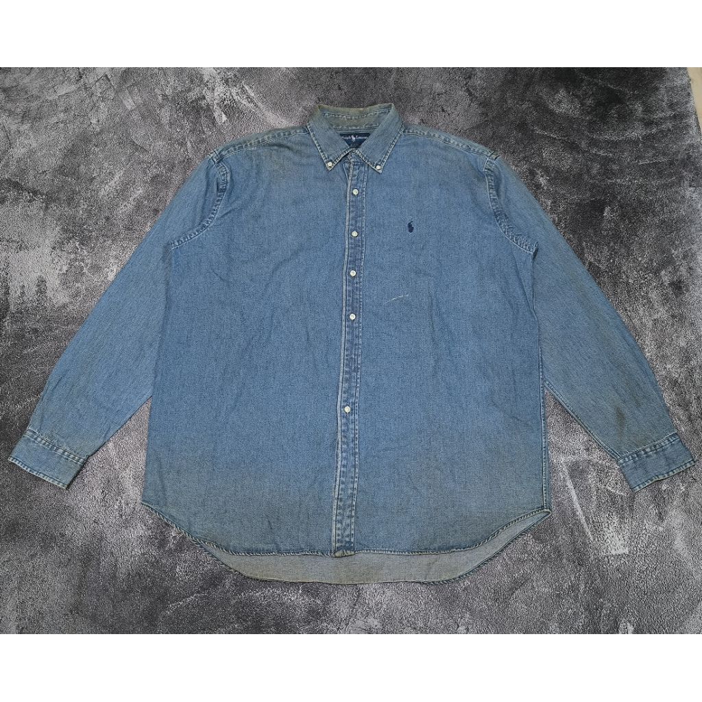 Kemeja Denim Jeans Polo Ralph Lauren XL fit XXXL