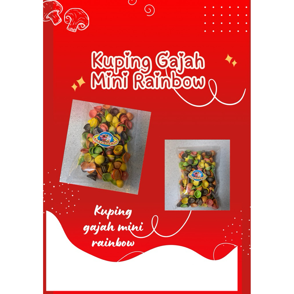 Kuping Gajah Mini 250gr Murah / Kue Kuping Gajah Rainbow Mini / Cemilan Jadul Camilan Renyah Lebaran