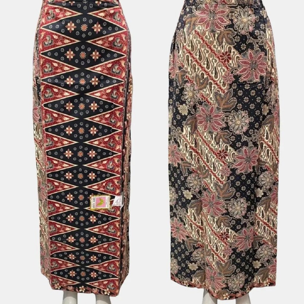 Rok Batik Wanita Sogan Betawi Bahan Katun Halus Warna Merah Hitam