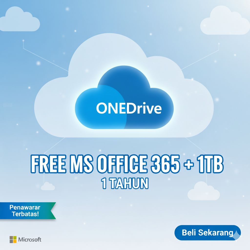OneDrive 1TB Upgrade + MS Office 365 1 Tahun