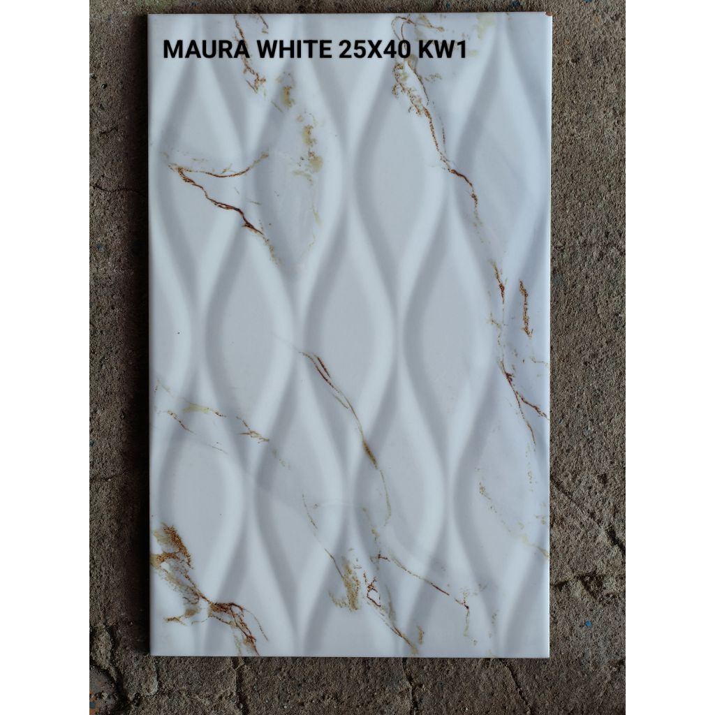 Keramik Dinding 25x40 Maura White Motif KW1