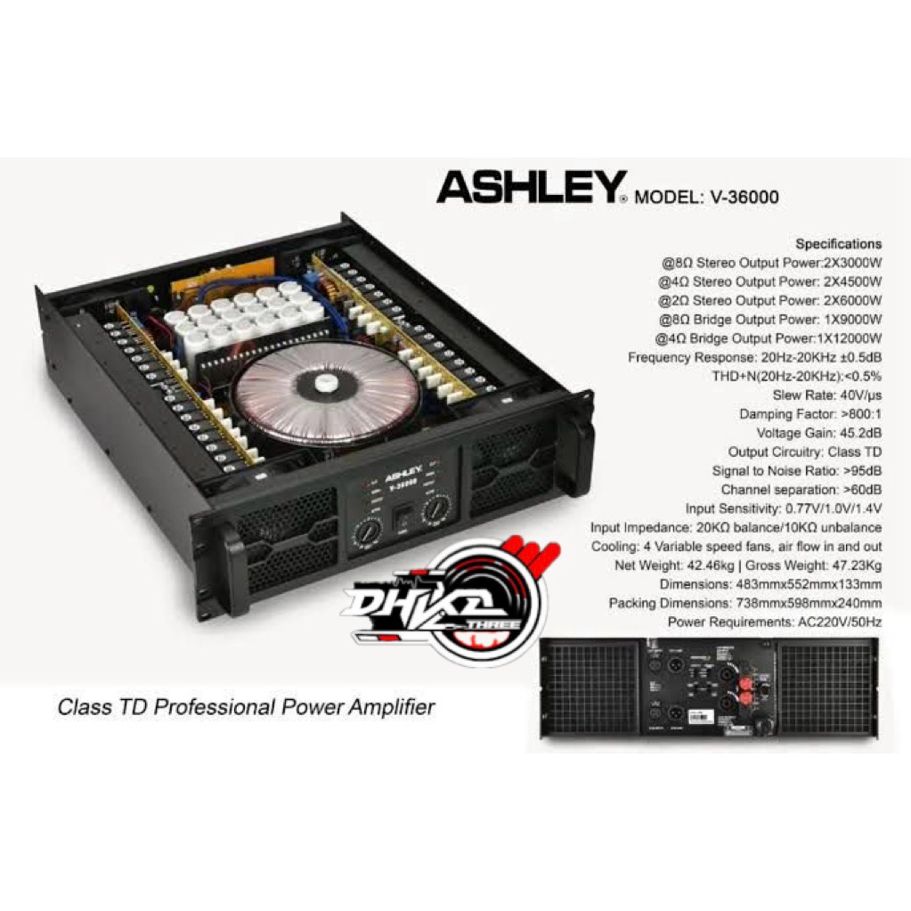 POWER ASLEY CLASS TD ASHLEY V36000 CLASS TD 3600 WATT ORIGINAL BARU / Power Ashley Class Td Ashley V