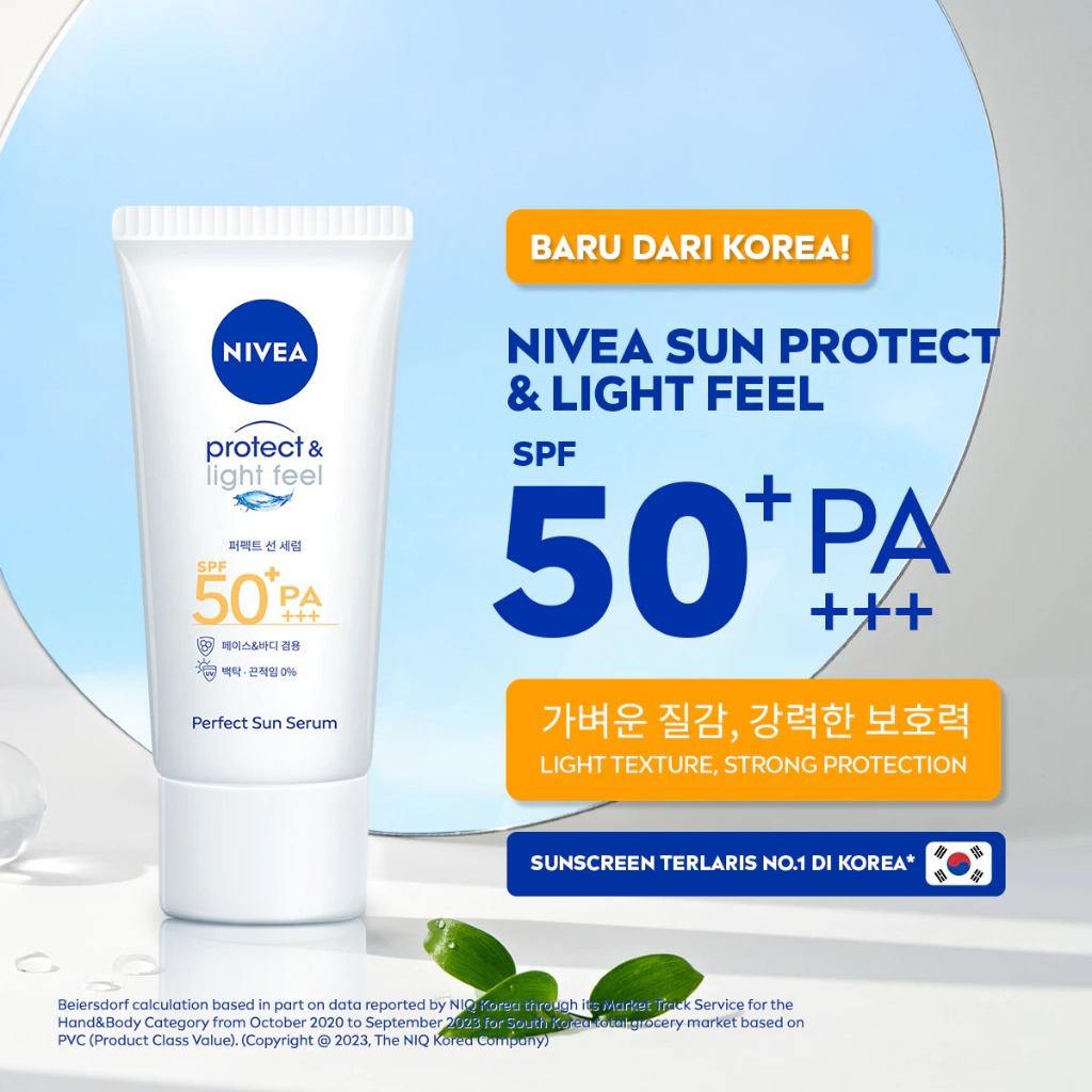 NIVEA - Sunscreen Face Serum Protect & Light Feel SPF50+ PA+++ 90ml | Sunscreen Wajah Serum Sunblock