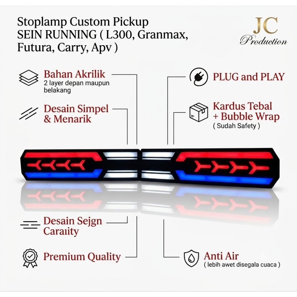 LAMPU REM CUSTOM L300/FUTURA/CARRY/APV PICKUP/ STOPLAMP CUSTOM PICKUP/ VARIASI LAMPU BELAKANG PICKUP
