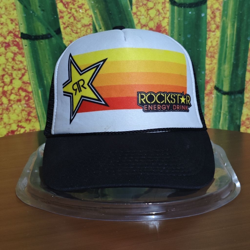 Topi Trucker Rockstar Energy Drink Vintage NISSUN Cap Original - Good Condition