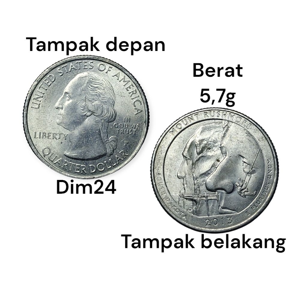 Koin ¼ Dolar Amerika Serikat — Edisi Taman Nasional Gunung Rushmore Tahun 2013