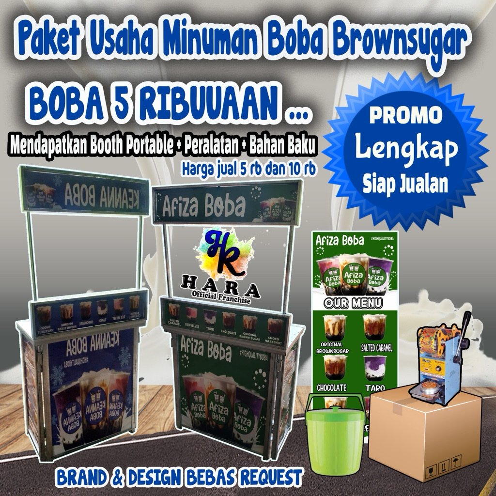 FRANCHISE/PAKET USAHA MINUMA BOBA MILK BROWNSUGAR CUMA 1.750.000 SIAP JUALAN