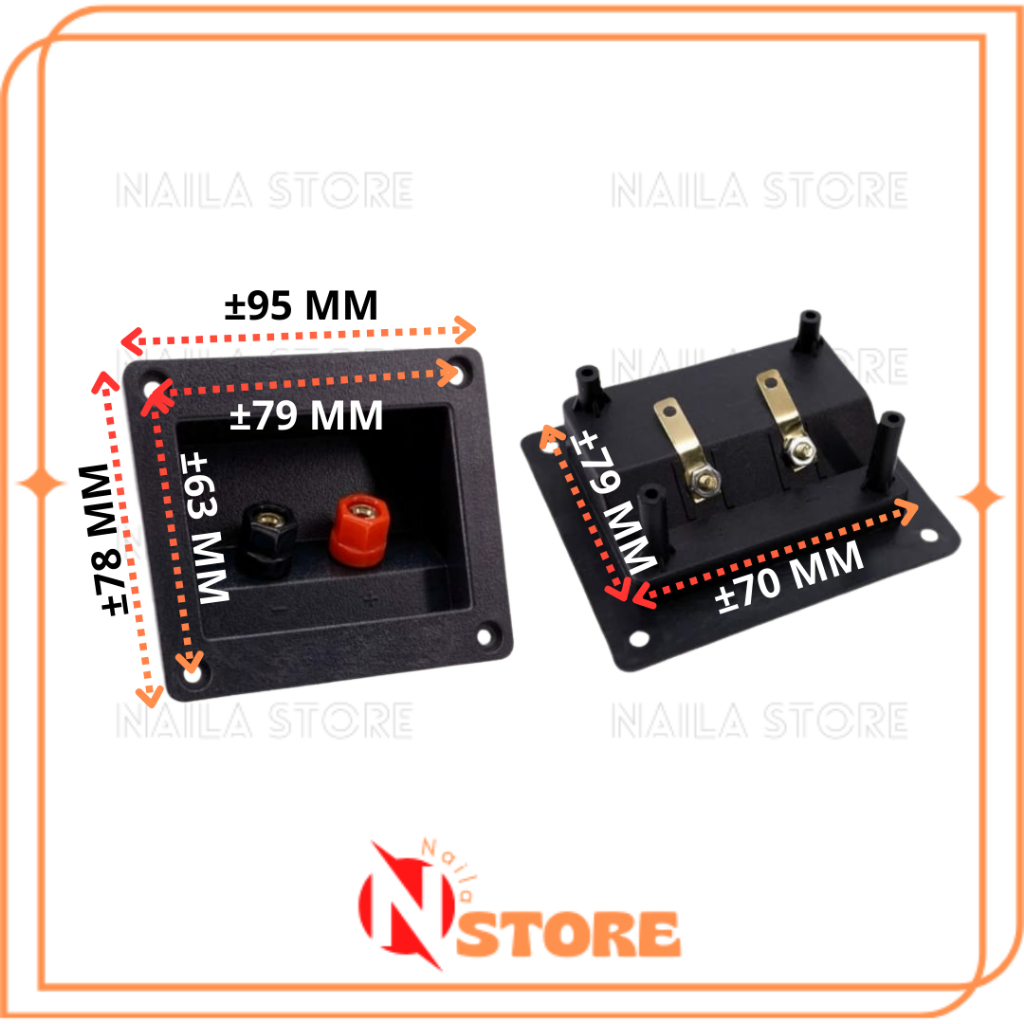 TERMINAL BOX SPEAKER KOTAK/ TERMINAL BOX SPEAKER KOTAK+ BIDING POST 2 PIN BERKUALITAS MURAH