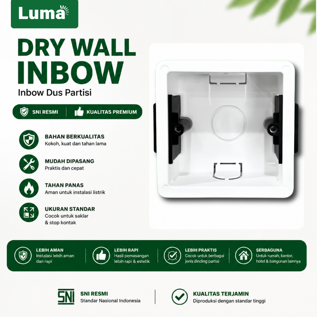 Inbow Dust Partisi Untuk Saklar dan Stop Kontak Tipe 86 /  Inbow Dos Saklar / Mangkok Listrik Drywal