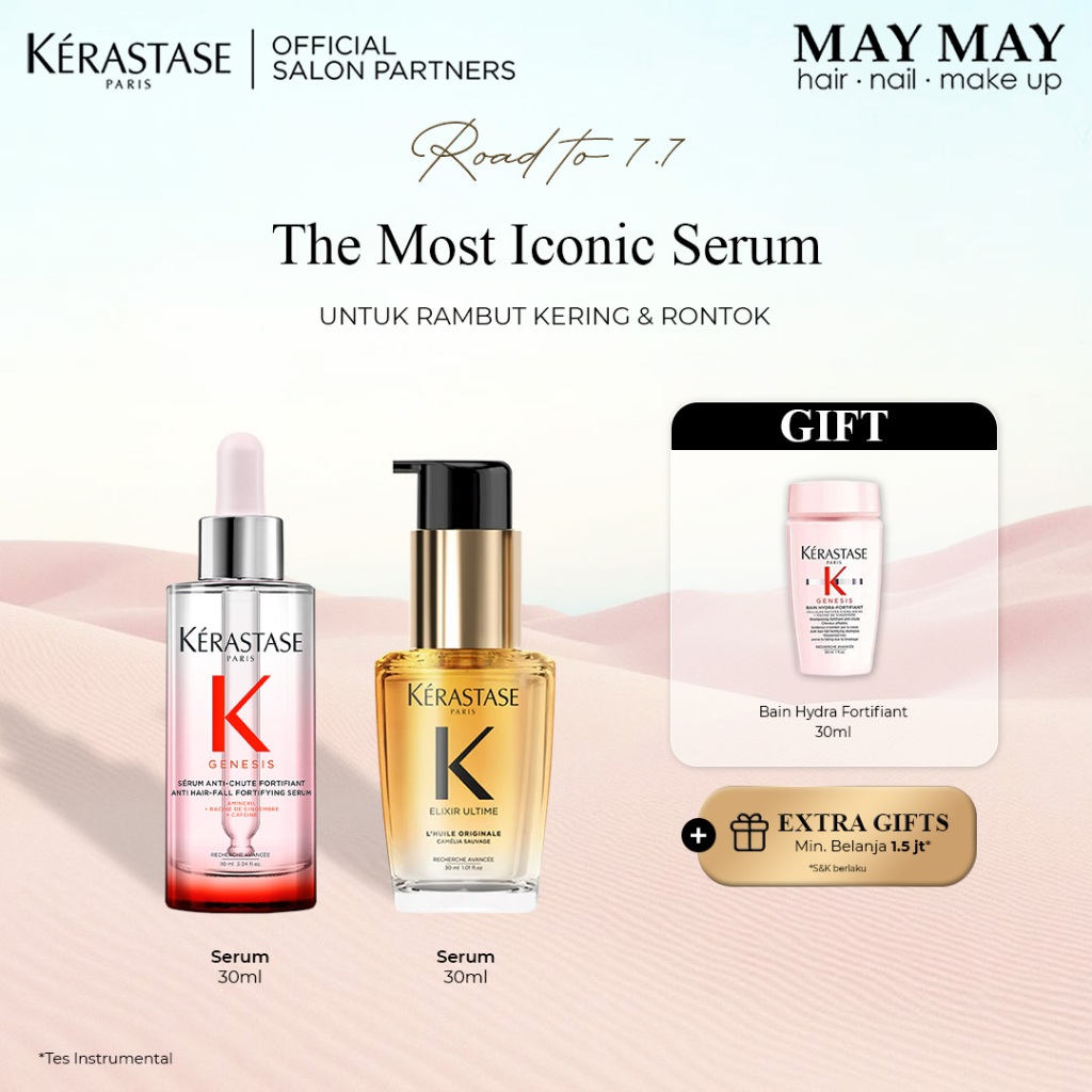Kerastase Serum Genesis 30ml & New Elixir Ultime 30ml - Rontok & Kering