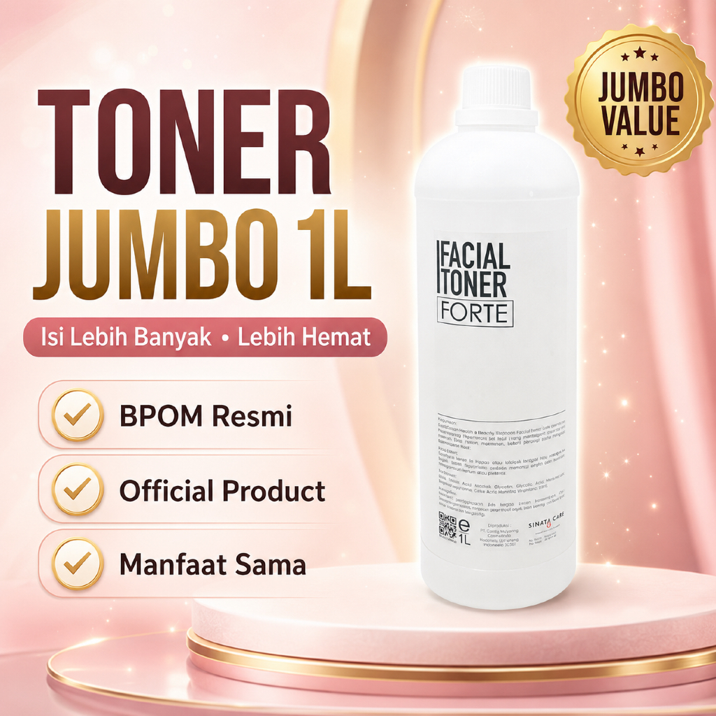 JUMBO 1 LITER | FACIAL TONER FORTE | Toner Bening Forte 1 liter | Whitening, Glowing, Exfoliator Sel