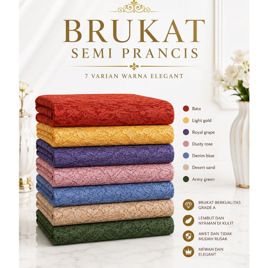 (GRADE A) KODE 3476 ROYAL GRAPE - KAIN PANEL BRUKAT 3 D GRADASI - P 2,7 M L 1,5 M - MEWAH DAN ELEGAN