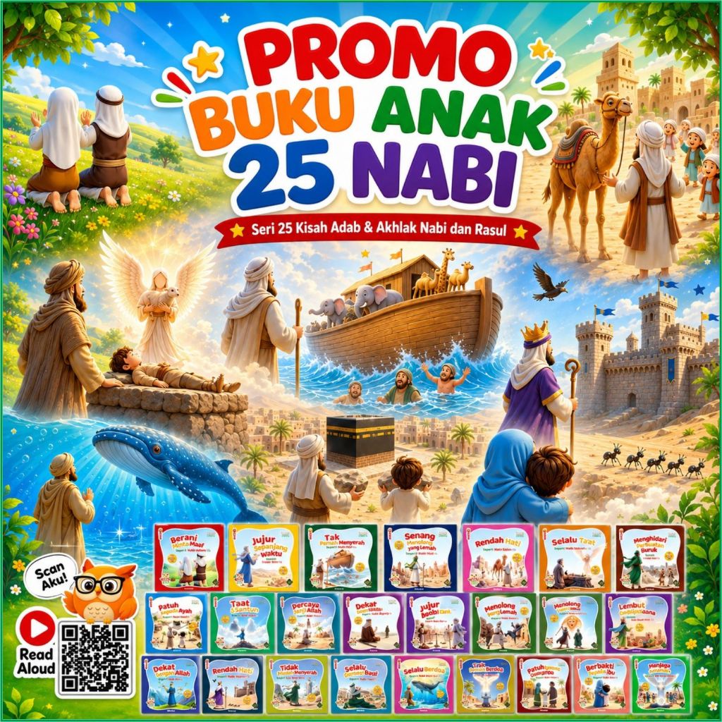 25 Kisah Adab & Akhlak Nabi dan Rasul (DAPAT 25 BUKU) Buku Cerita Anak Islami FULL COLOR Bonus Audio Read Aloud Lam Alif - Akselerasi Media Insani