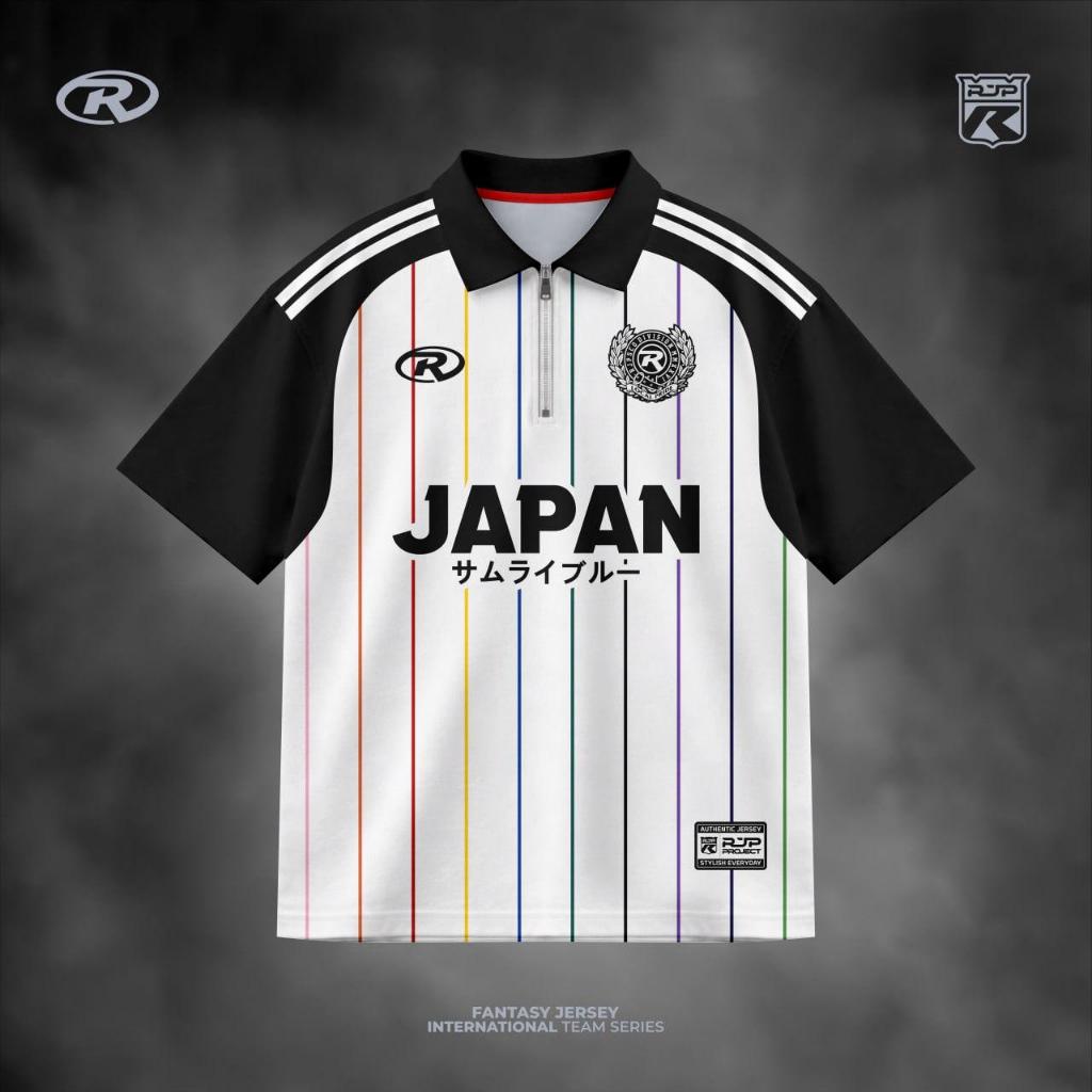 NAEVAATELIER Jersey Piala Dunia Japan Warna Putih Hitam Dryfit Brazil Milano