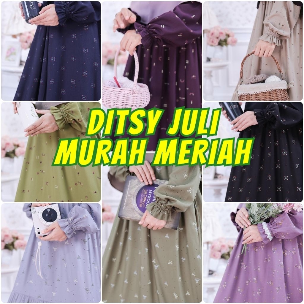 Ditsy Juli 2026 XS S M L XL XXL | Ditsy terbaru | Gamis Ditsy motif adem murah