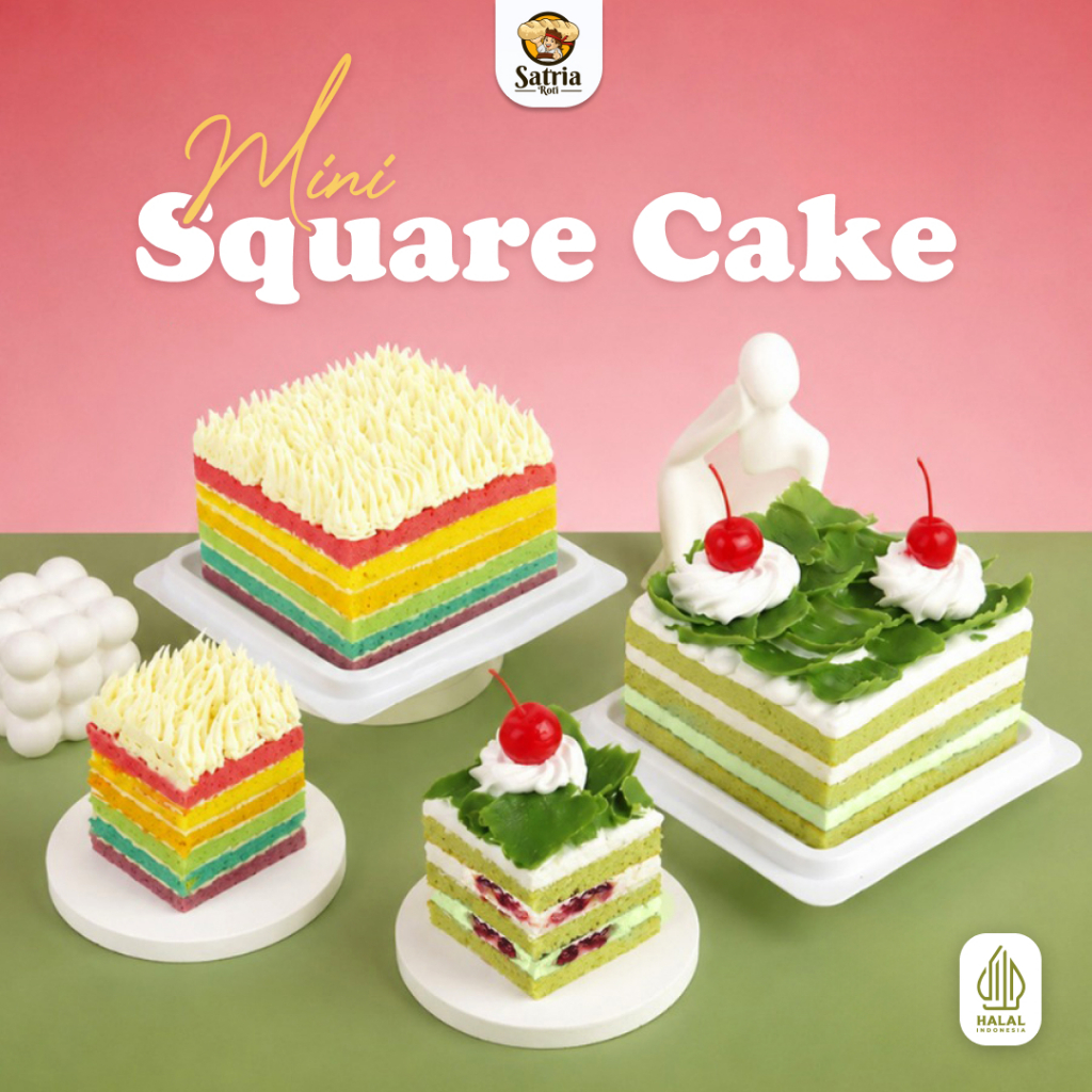 [Satria Roti] Mini Square Cake / Cake Ulang Tahun / Birthday Cake / Tart Ulang Tahun / Kue Ulang Tah