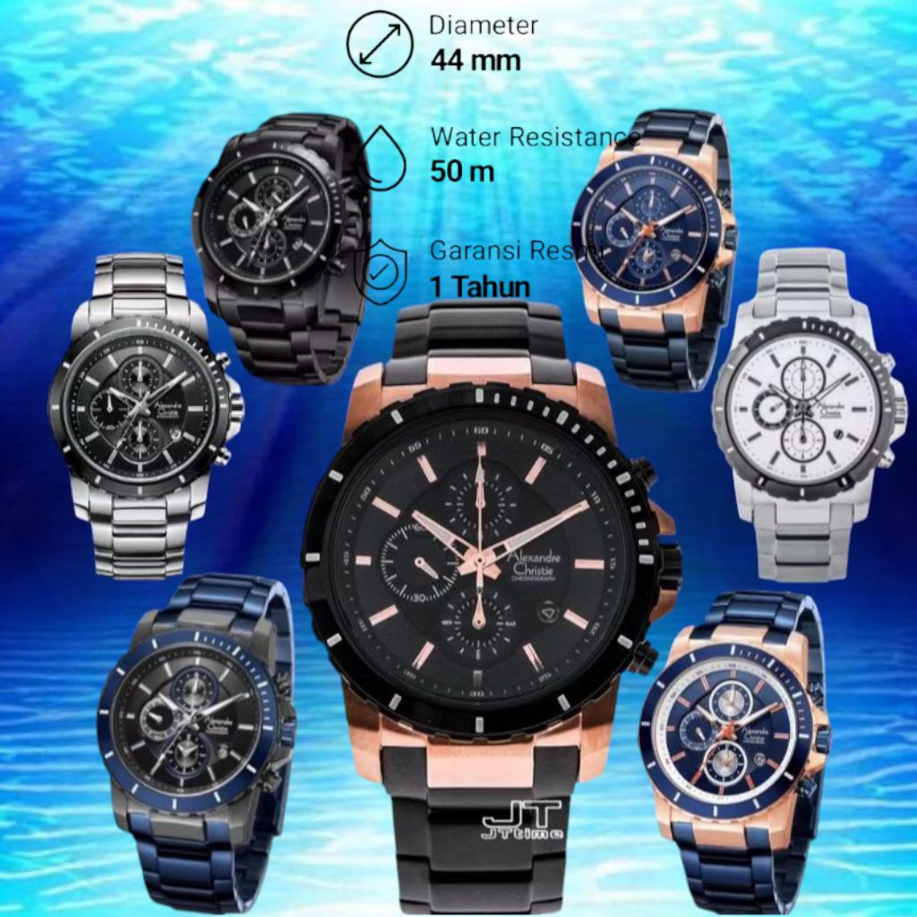 AC6141MC Jam Tangan Pria Alexandre Christie AC 6141 Original