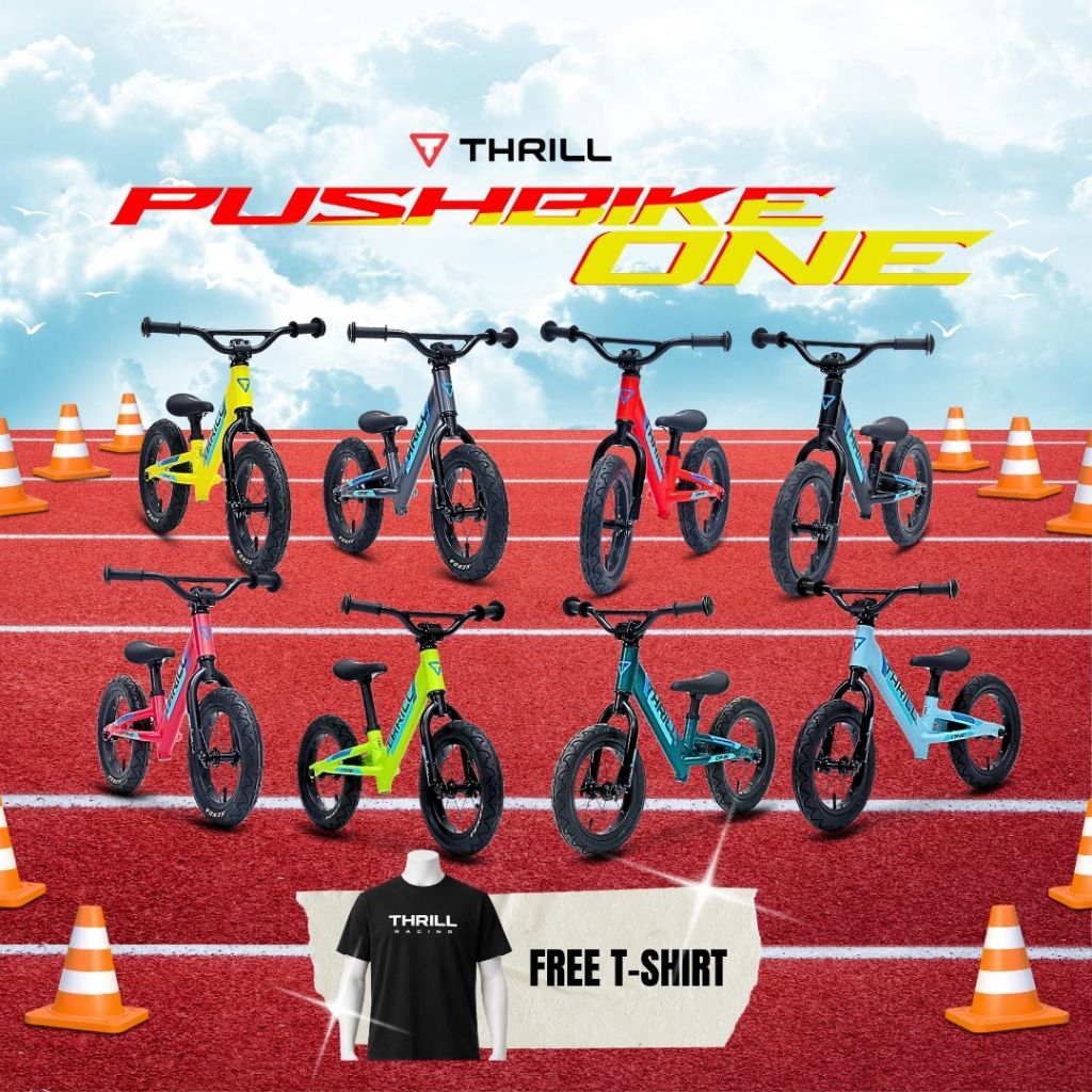 THRILL PUSH BIKE ONE BALANCE BIKE SEPEDA KESEIMBANGAN ANAK BELAJAR BERSEPDA