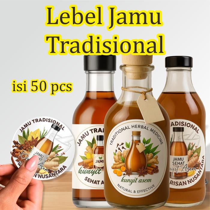 STIKER JAMU TRADISIONAL/STIKER LEBEL JAMU/STIKER JAMU ISI 50 PCS