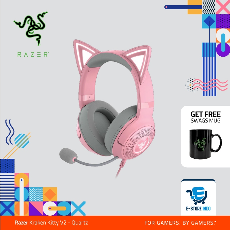 Razer Kraken Kitty V2 Pro Quartz RGB Wired Streaming Gaming Headset