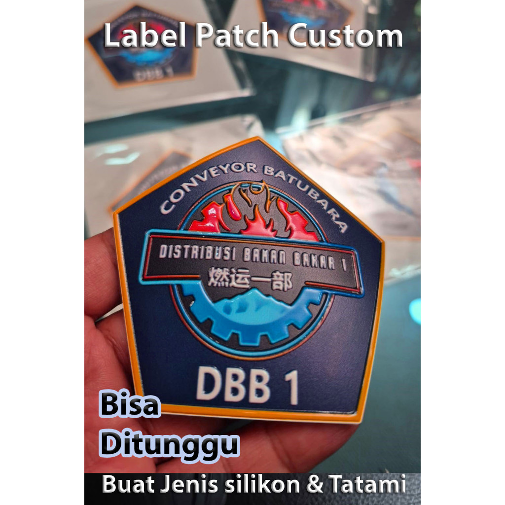 Patch custom desain bebas harga murah proses cepat suply Jakarta buat aksesoris logo merk kantong  b