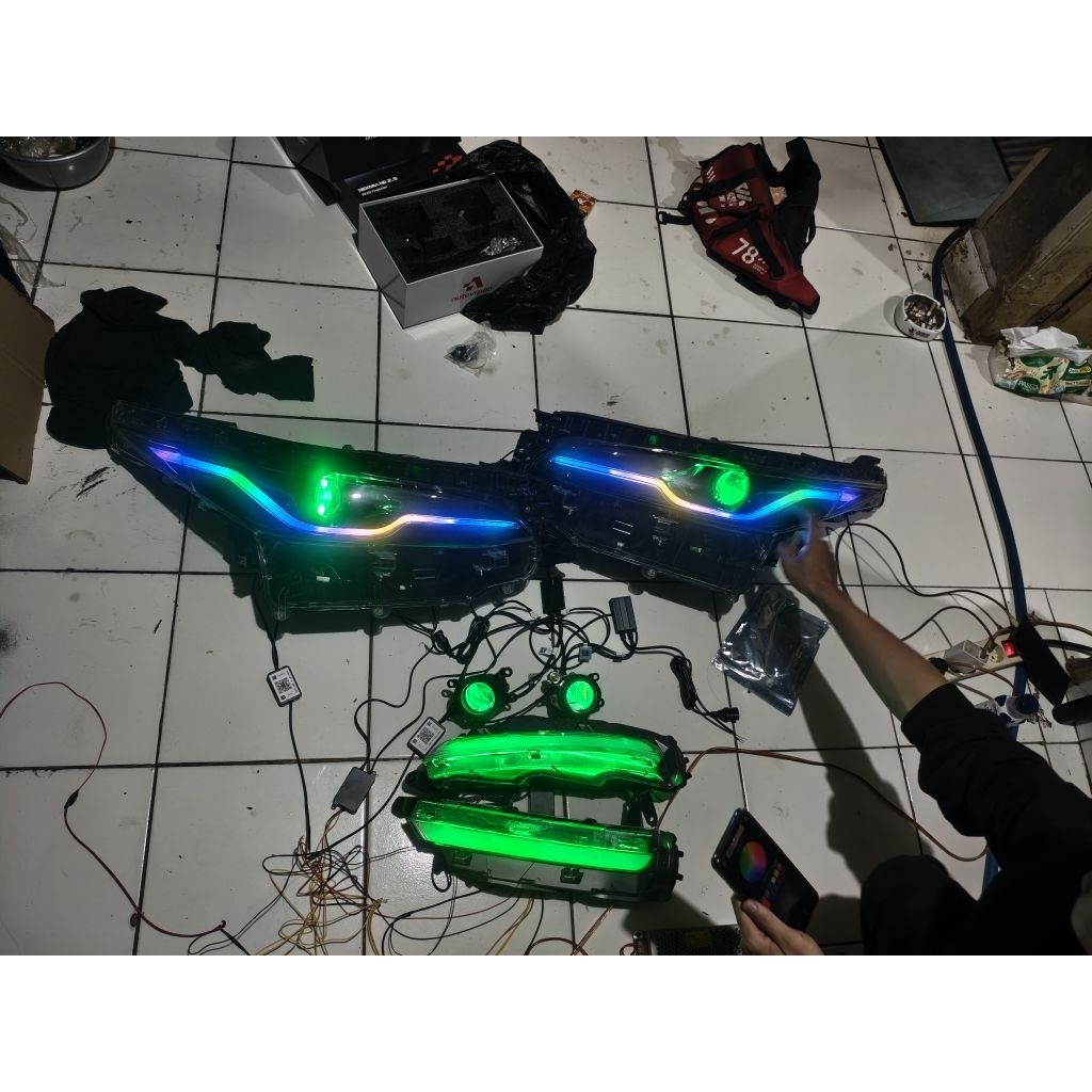 Headlamp Fortuner GR dan DRL 2020 2021 2022 Custom RGB