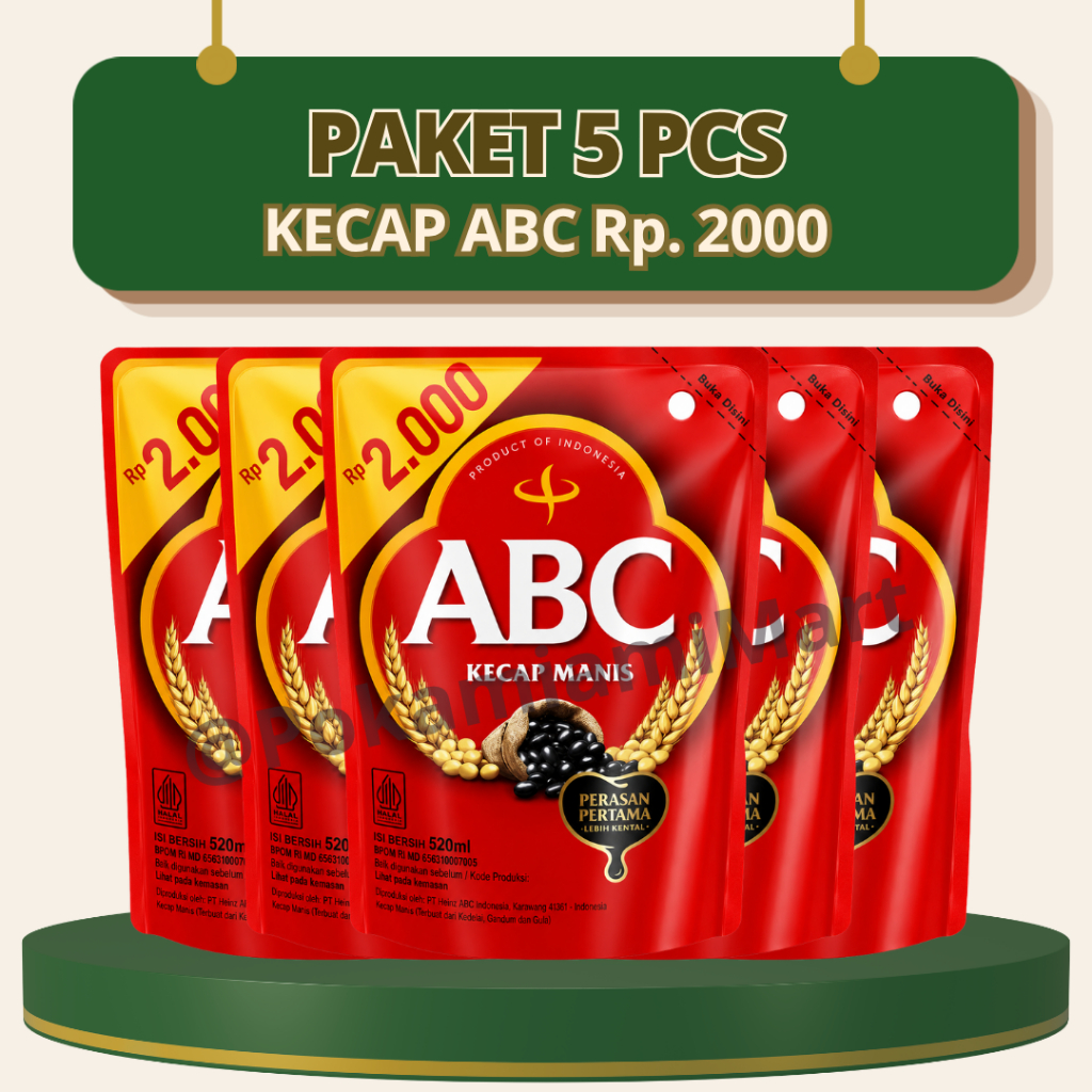 (5PCS) Pokamiami1 | Kecap Manis ABC 2000an Kemasan Refill / Kecap Bango Refill 60 ml