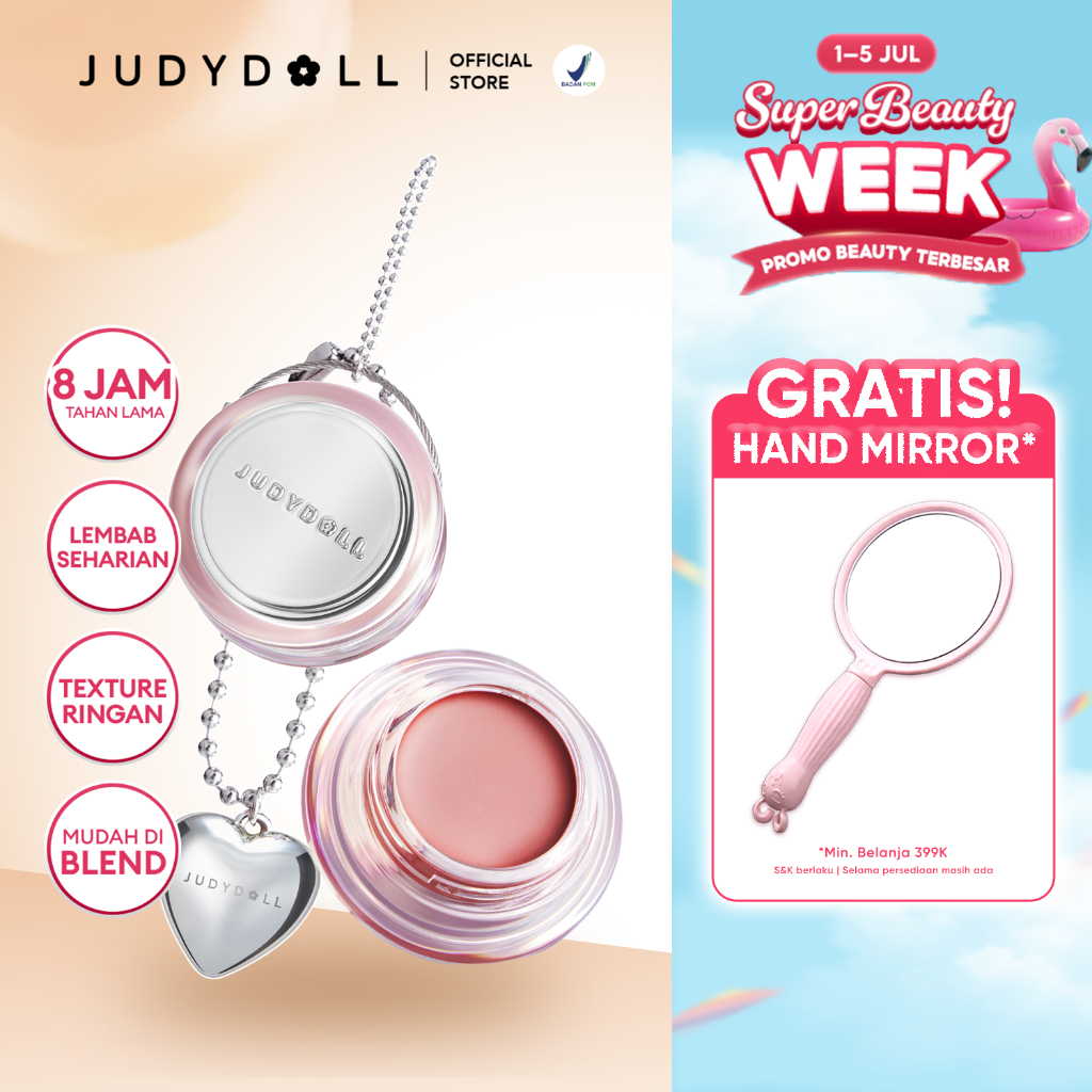 Judydoll Multiuse Blush - Cream Blush 3 in 1 Untuk Lipstick Eyeshadow Cheek Blush Perona Pipi Lipsti