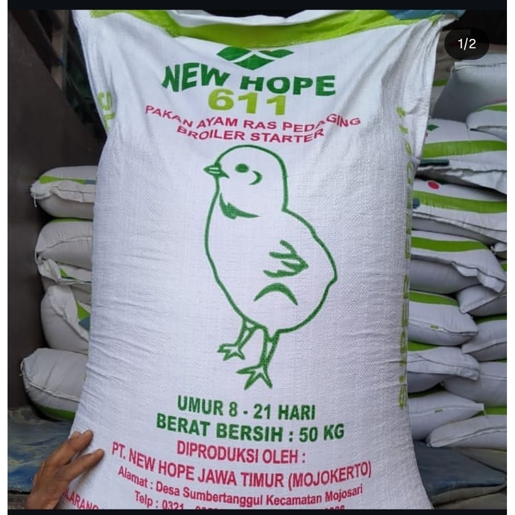 New hope pakan ayam pedaging starter and finisher 611&612 new hope